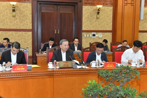 Tổng Bí thư Tô Lâm chủ trì Phiên họp Ban Chỉ đạo Trung ương về phát triển khoa học, công nghệ, đổi mới sáng tạo và chuyển đổi số. Ảnh: TL
