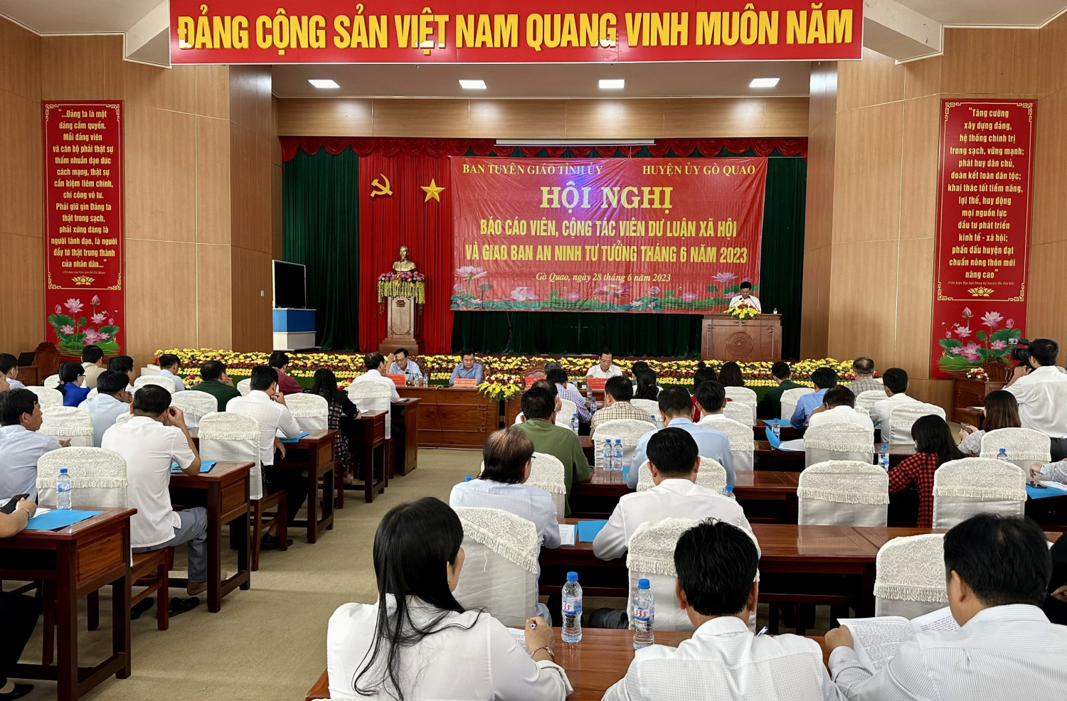 Ban Tuyên giáo Tỉnh uỷ Kiên Giang phối hợp với Huyện uỷ Gò Quao, tổ chức Hội nghị báo cáo viên Tỉnh uỷ tháng 6/2023.