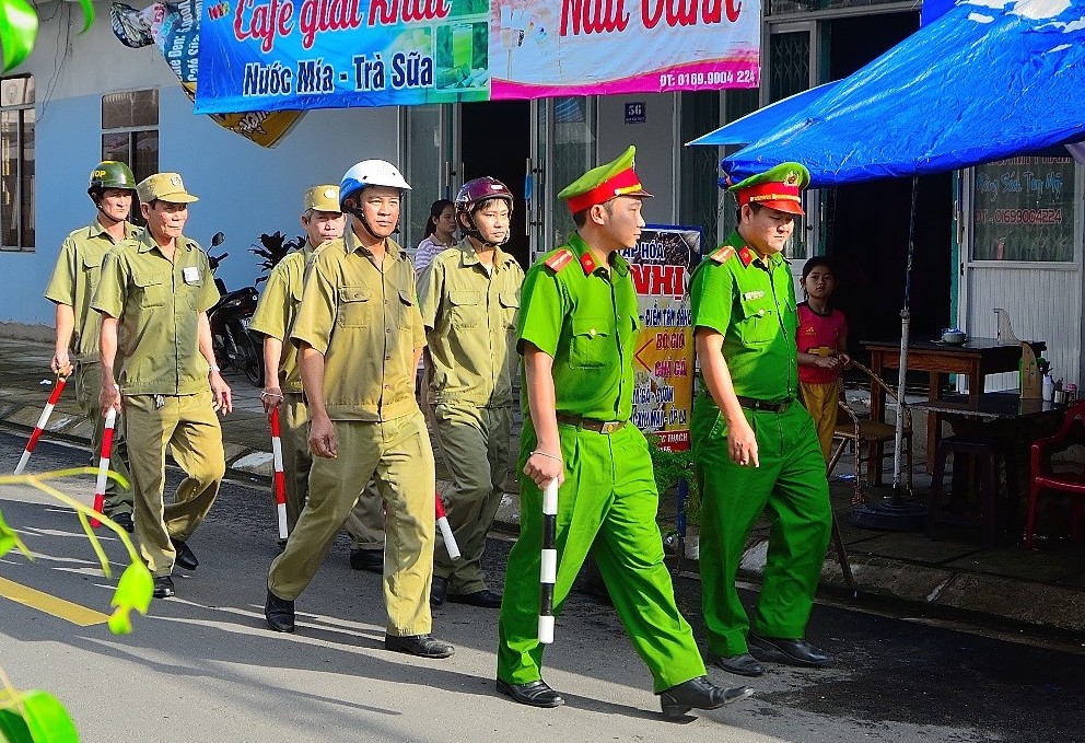 Lực lượng tham gia bảo vệ an ninh, trật tự ở cơ sở phối hợp tuần tra, kiểm soát, bảo đảm an ninh trật tự.