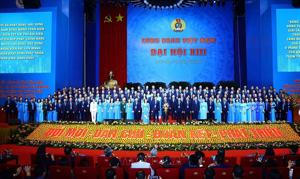 Đại hội XIII Công đoàn Việt Nam, nhiệm kỳ 2023 - 2028. Ảnh: TL